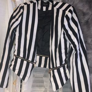 Black and white blazer
